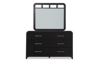 Cascade Black 6 Drawer Dresser & Mirror