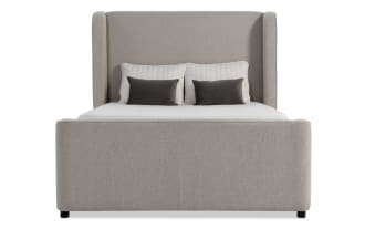 Luxe Queen Ivory Upholstered Panel Bed