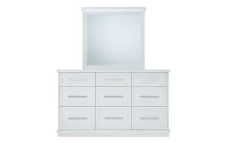 Infinity White 9 Drawer Dresser & Mirror