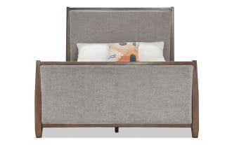 Rowan Queen Brown Upholstered Panel Bed