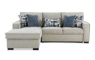 Playmax Gray 94'' 2 Piece Left Arm Facing Pop-Up Sleeper Chaise Sectional with USB & USB-C Port
