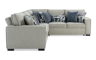 Playmax Gray 99'' 3 Piece Right Arm Facing Pop-Up Sleeper Sectional with USB & USB-C Port