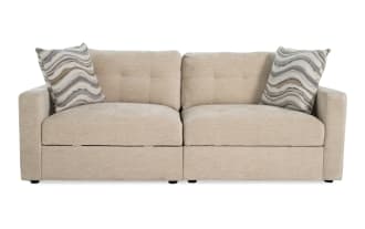 Modular Bob® Beige 86'' 2 Piece Loveseat with 1 Left Arm Facing Chair, 1 Right Arm Facing Chair