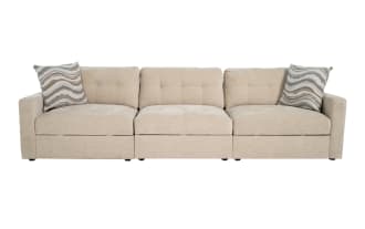 Modular Bob® Beige 123'' 3 Piece Modular Sofa with 1 Armless Chair, 1 Left Arm Facing Chair, 1 Right Arm Facing Chair