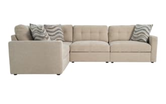 Modular Bob® Beige 80'' 4 Piece Modular Sectional with 1 Armless Chair, 1 Corner, 1 left Arm Facing Chair, 1 Right Arm Facing Chair
