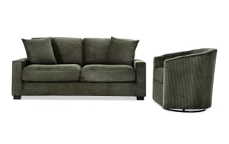 Aspen Forest 78'' Sofa & Swivel Chair