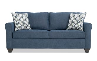 Slumber Navy 80'' Sleeper Sofa with Queen Gel Mattress