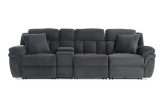 Playmaker Gray 119'' Power Reclining Sofa with USB & USB-C Ports