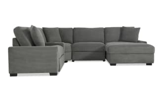Aspen Charcoal 127'' Power Reclining 5 Piece Right Arm Facing Chaise Sectional with USB & USB-C Ports