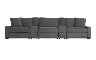 Aspen Charcoal 155'' Power Reclining Sofa with USB & USB-C Ports