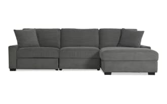 Aspen Charcoal 149'' Power Reclining 3 Piece Right Arm Facing Chaise Sectional with USB & USB-C Ports