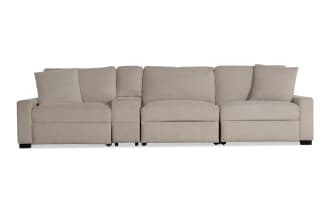 Aspen Beige 141'' Power Reclining Sofa with USB & USB-C Ports
