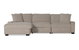 Aspen Beige 149'' Power Reclining 3 Piece Left Arm Facing Chaise Sectional with USB & USB-C Ports