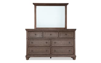Portland Brown 7 Drawer Dresser & Mirror