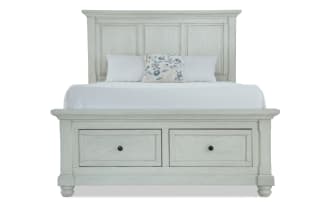 Portland King White Storage Platform Bed