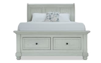Portland Queen White Storage Sleigh Bed