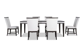 Contempo 7 Piece Espresso & White Upholstered Dining Set