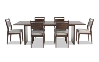 Mango 7 Piece Brown & Beige Solid Wood 96'' Dining Set