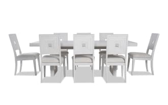 Infinity 9 Piece White Upholstered Dining Set