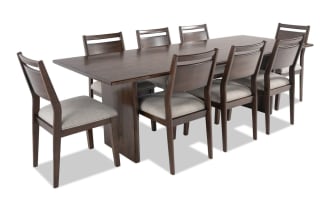 Mango 9 Piece Brown & Beige Solid Wood 96'' Dining Set