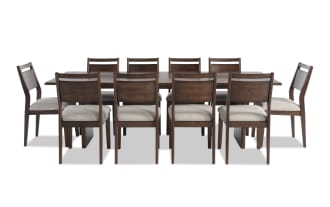 Mango 11 Piece Brown & Beige Solid Wood 96'' Dining Set