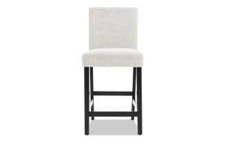 Luna Black & Gray Solid Back Upholstered Counter Height Stool