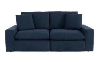 Dream Navy 88'' Power Reclining Modular Loveseat with Power Headrest with 2 Recliners