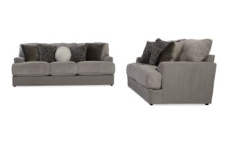 Lynx  Gray 90'' Sofa & 68'' Loveseat