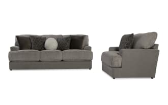Lynx  Gray 90'' Sofa & Chair