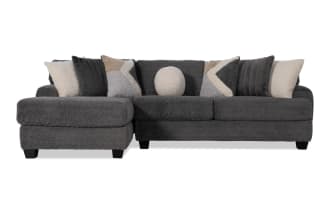 Doodle Gray 114'' 2 Piece Left Arm Facing Sleeper Chaise Sectional with Full Gel Mattress
