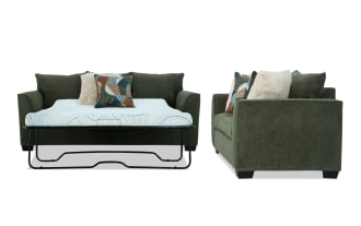Brynn Green 91'' Sleeper Sofa with Queen Cooling Mattress & 67'' Loveseat