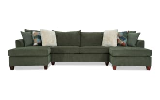 Brynn Green 142'' 3 Piece Dual Chaise Sectional