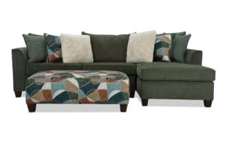 Brynn Green 114'' 2 Piece Right Arm Facing Chaise Sectional with Ottoman