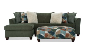 Brynn Green 114'' 2 Piece Left Arm Facing Chaise Sectional with Ottoman