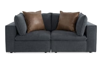 Infinity Thunder Blue 85'' 2 Piece Modular Loveseat with 2 Corners