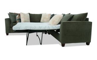 Brynn Green 114'' 3 Piece Right Arm Facing Sleeper Sectional with Full Cooling Mattress