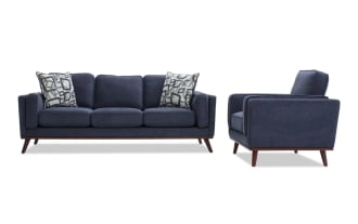 Tribeca Navy 90'' Sofa & Chair