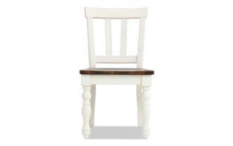 Georgia White & Brown Slat Back Youth Dining Chair