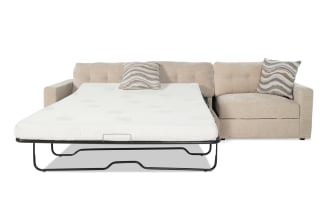 Modular Bob® 124'' 2 Piece Left Arm Facing Storage Sleeper Sofa with Queen Gel Mattress