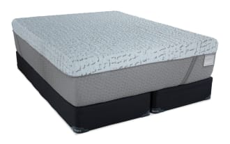 Enchant 16'' California King Ultra Plush Split Standard Mattress Set in gray with textured ultra plush top, cooling cover, and supportive base, from Enchant collection.