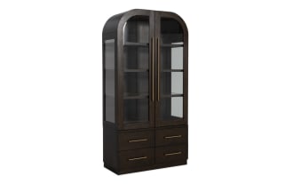 Luxe Brown 4 Drawer China Cabinet