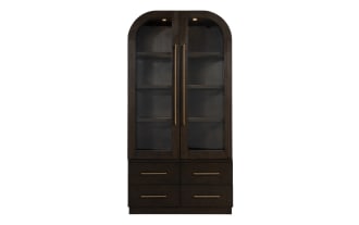 Luxe Brown 4 Drawer China Cabinet