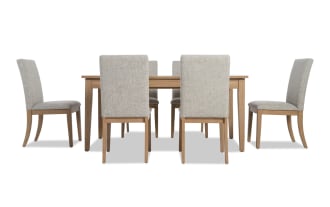 Homeworks 7 Piece Natural & Gray Upholstered Dining Set