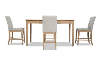 Homeworks 5 Piece Natural & Gray Upholstered Counter Height Dining Set