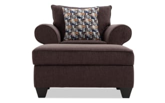 Kylie Chocolate Chair & Storage Ottoman