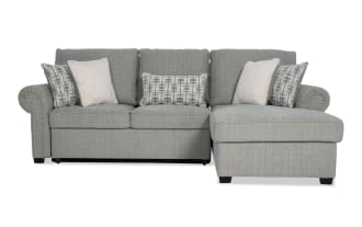 Playlist Max Spa Blue 97'' 2 Piece Right Arm Facing Pop-Up Sleeper Chaise Sectional with USB & USB-C Ports