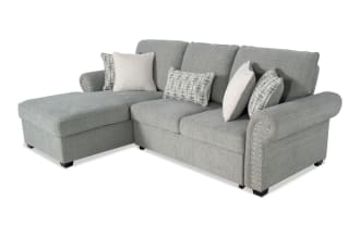 Playlist Max Spa Blue 97'' 2 Piece Left Arm Facing Pop-Up Sleeper Chaise Sectional with USB & USB-C Ports