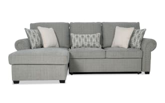 Playlist Max Spa Blue 97'' 2 Piece Left Arm Facing Pop-Up Sleeper Chaise Sectional with USB & USB-C Ports