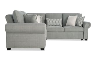 Playlist Max Spa Blue 96'' 3 Piece Right Arm Facing Pop-Up Sleeper Sectional with USB & USB-C Ports