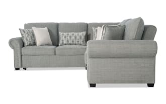 Playlist Max Spa Blue 96'' 3 Piece Left Arm Facing Pop-Up Sleeper Sectional with USB & USB-C Ports